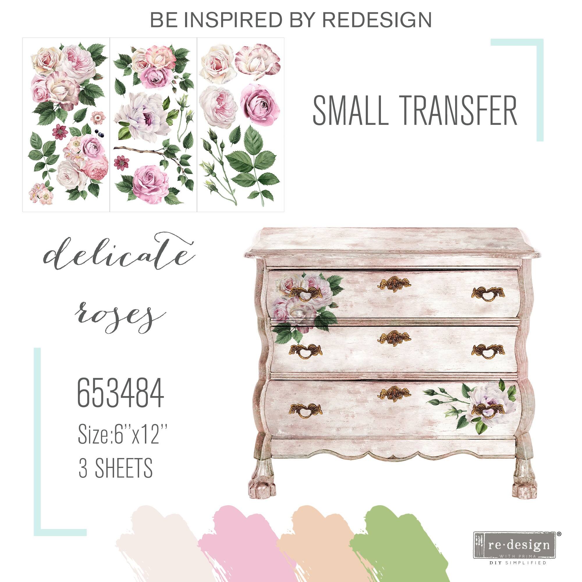 Prima® Re-Design® Delicate Roses Décor Transfers